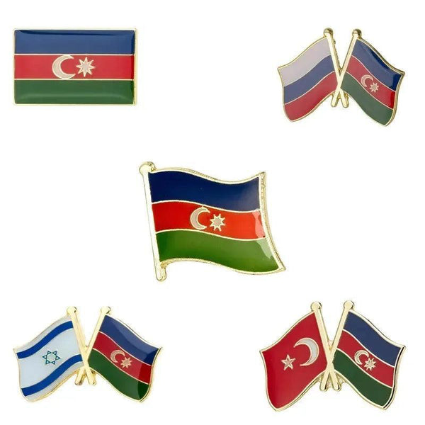 Azerbaijan Flag Lapel Pin Collection - Enamel Pin Flag