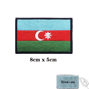 Azerbaijan Flag Patch - Iron On/Hook & Loop Patch