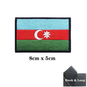 Azerbaijan Flag Patch - Iron On/Hook & Loop Patch