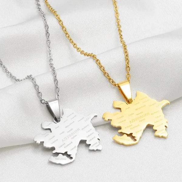 Azerbaijan Map Necklace