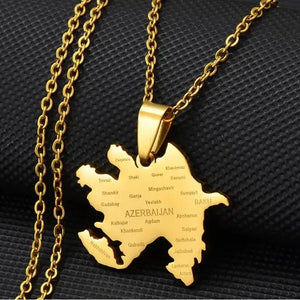 Azerbaijan Map Necklace
