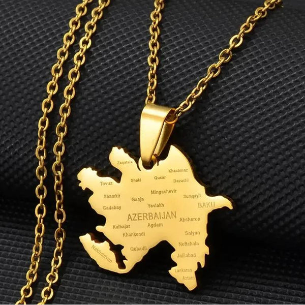 Azerbaijan Map Necklace
