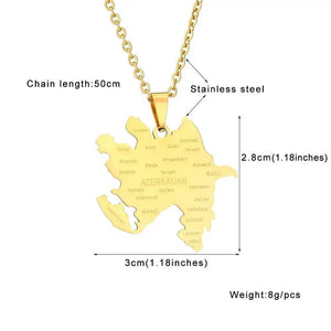 Azerbaijan Map Necklace