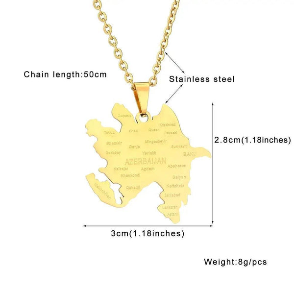 Azerbaijan Map Necklace