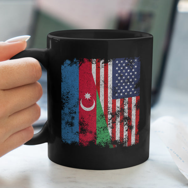 Azerbaijan USA Flag - Half American Mug