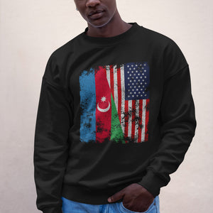 Azerbaijan USA Flag - Half American Sweatshirt