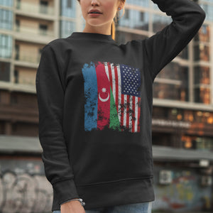 Azerbaijan USA Flag - Half American Sweatshirt