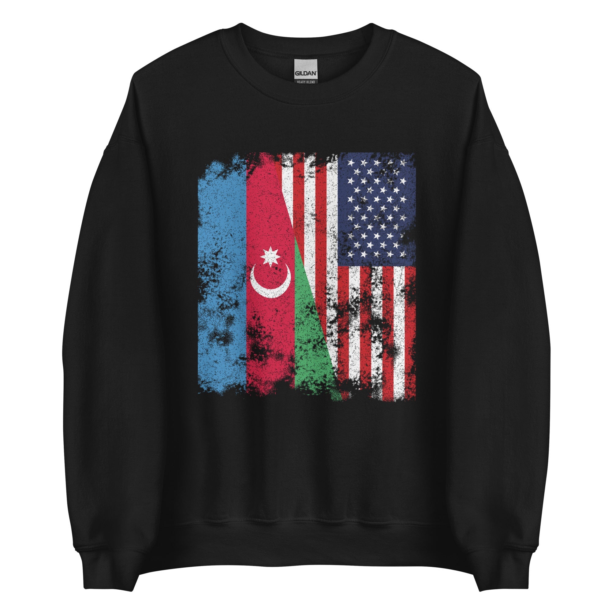 Azerbaijan USA Flag - Half American Sweatshirt