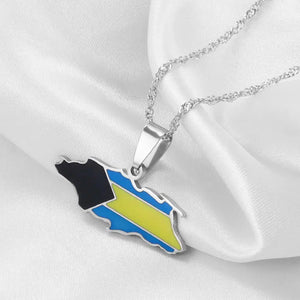 Bahamas Flag Map Necklace