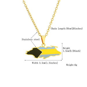 Bahamas Flag Map Necklace