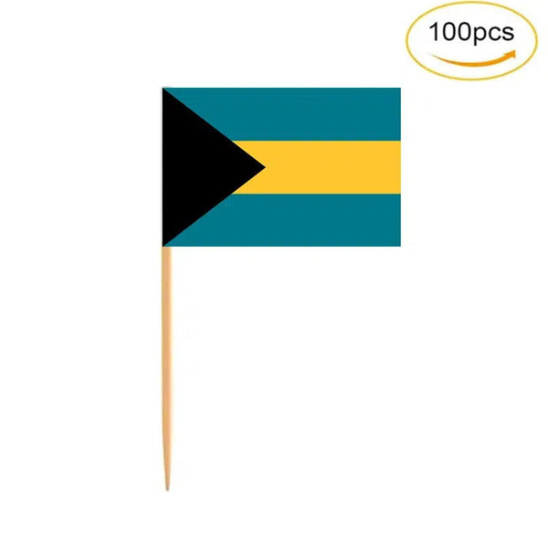 Bahamas Flag Toothpicks - Cupcake Toppers (100Pcs)