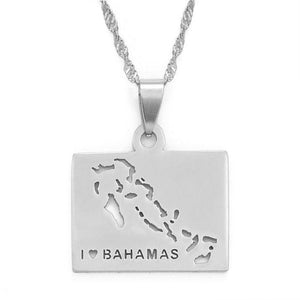 Bahamas Map Necklace