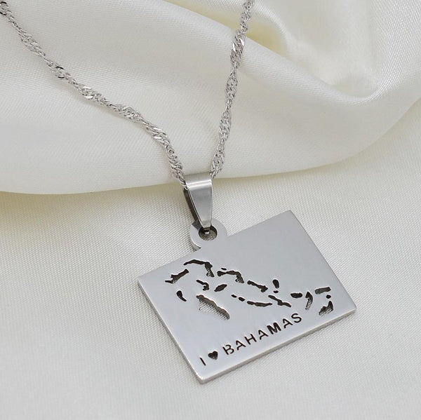 Bahamas Map Necklace