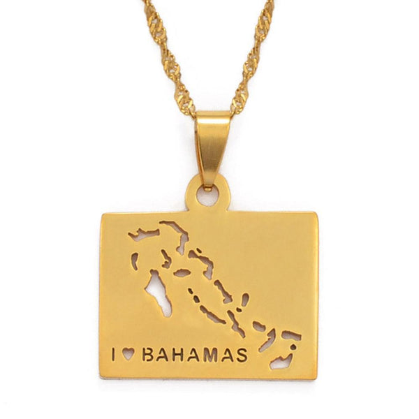 Bahamas Map Necklace