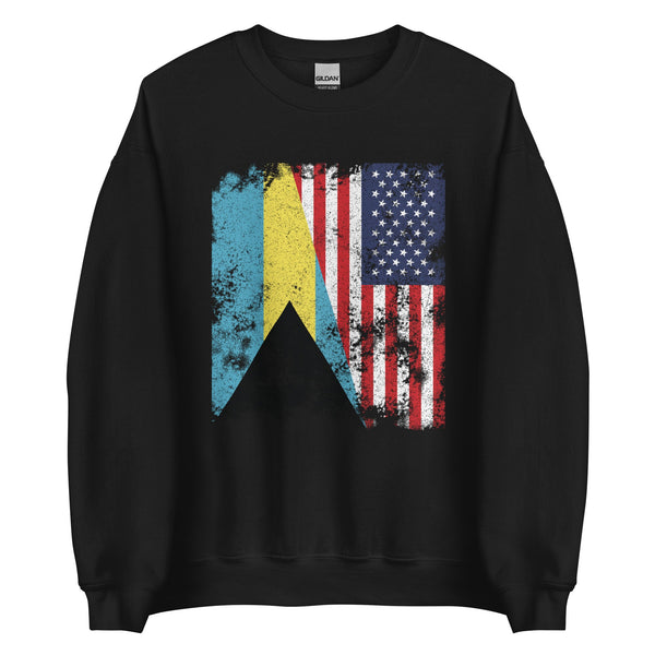 Bahamas USA Flag - Half American Sweatshirt
