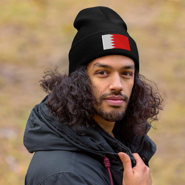 Bahrain Flag Beanie - Embroidered Winter Hat