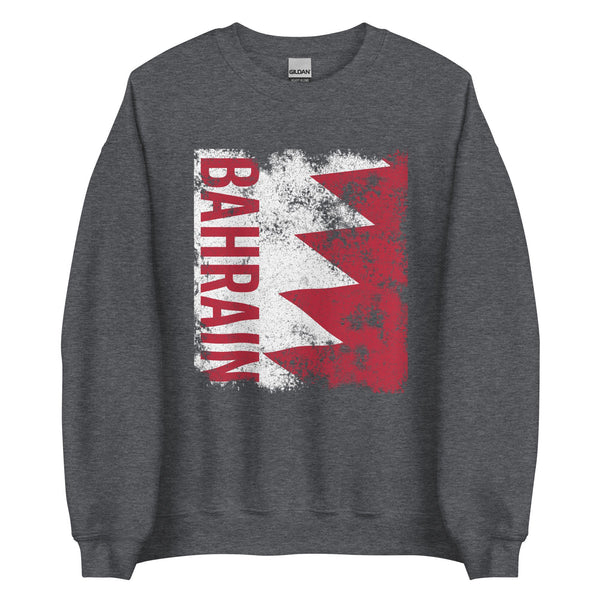 Bahrain Flag Distressed Sweatshirt