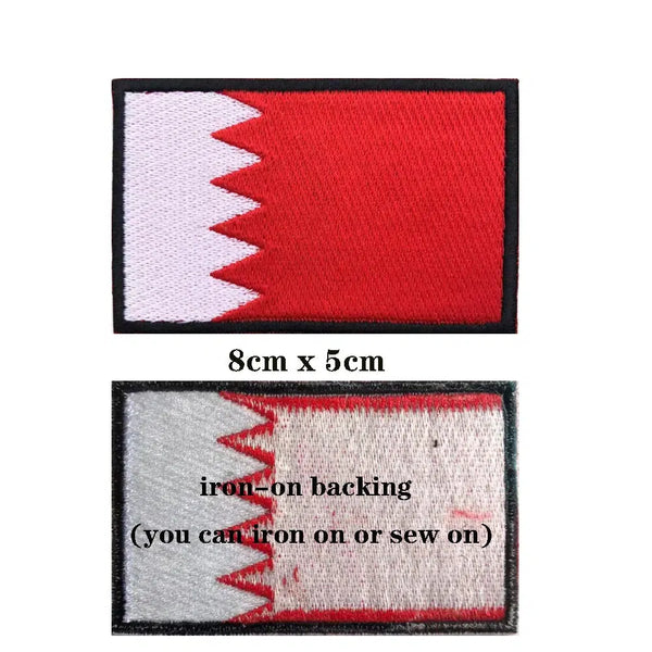 Bahrain Flag Patch - Iron On/Hook & Loop Patch