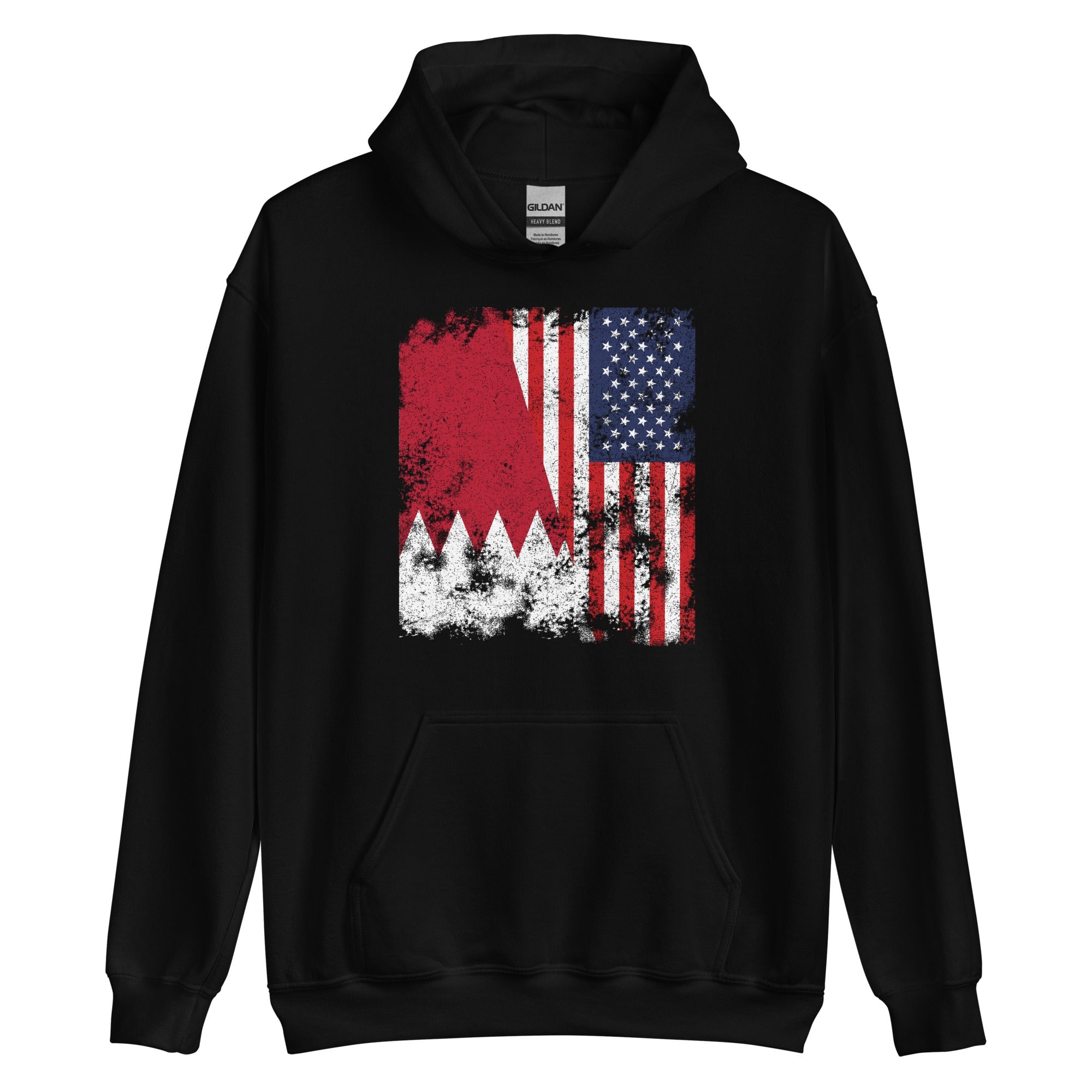 Bahrain USA Flag - Half American Hoodie