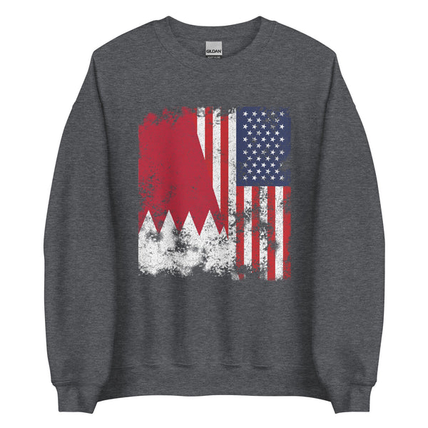 Bahrain USA Flag - Half American Sweatshirt
