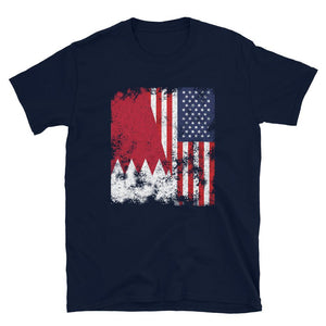 Bahrain USA Flag - Half American T-Shirt