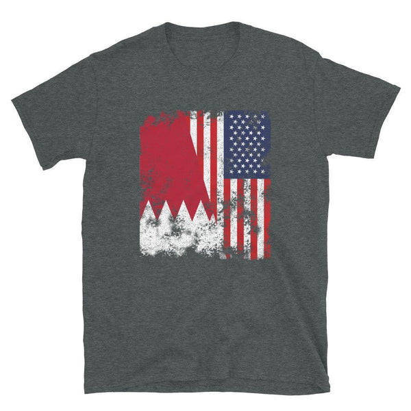 Bahrain USA Flag - Half American T-Shirt