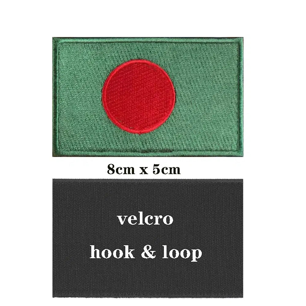 Bangladesh Flag Patch - Iron On/Hook & Loop Patch