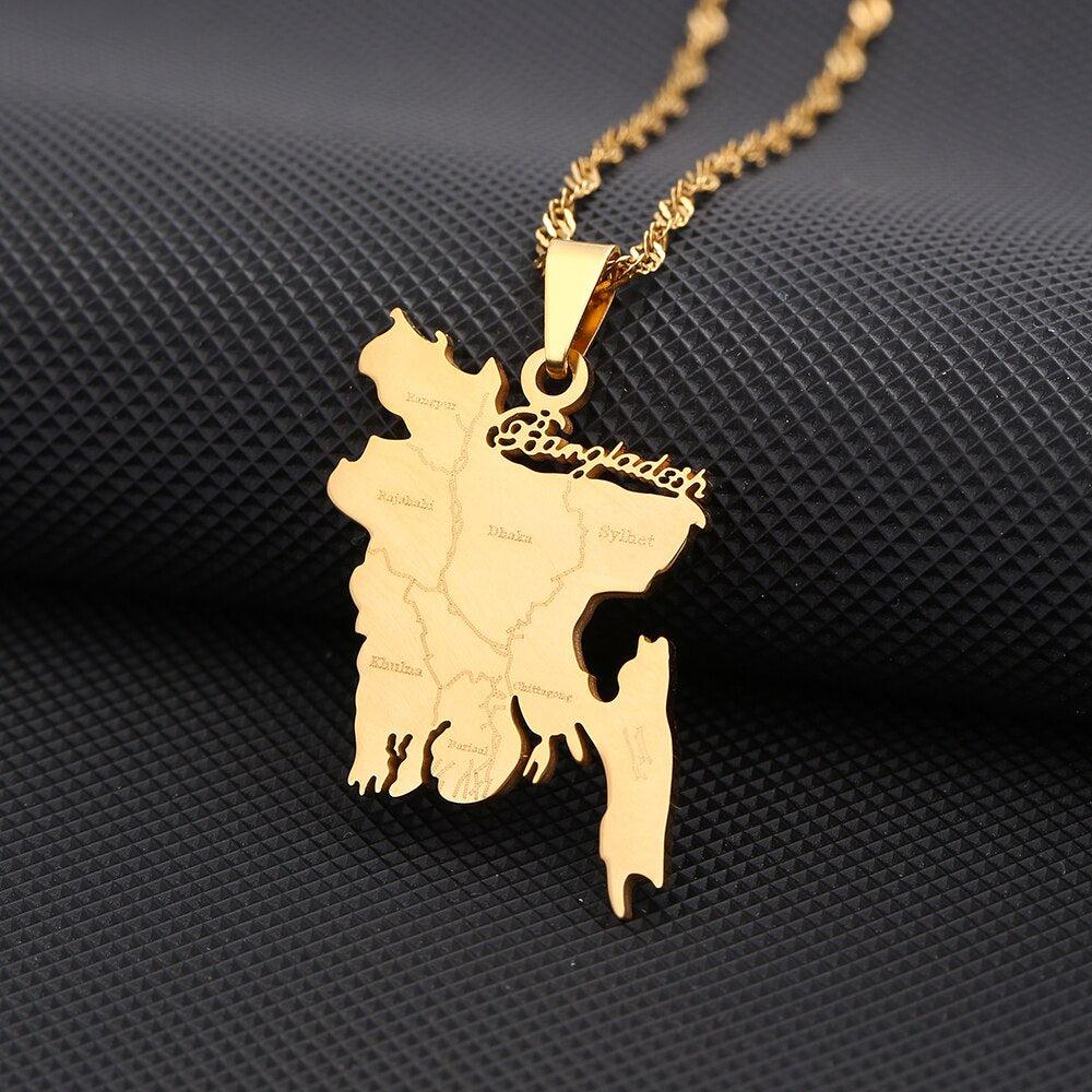 Bangladesh Map Necklace