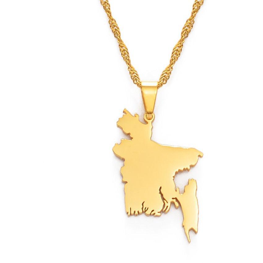 Bangladesh Map Necklace