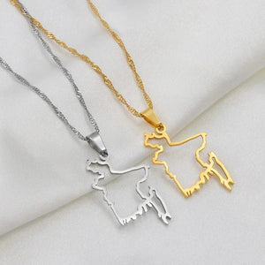 Bangladesh Map Necklace