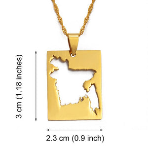 Bangladesh Map Necklace