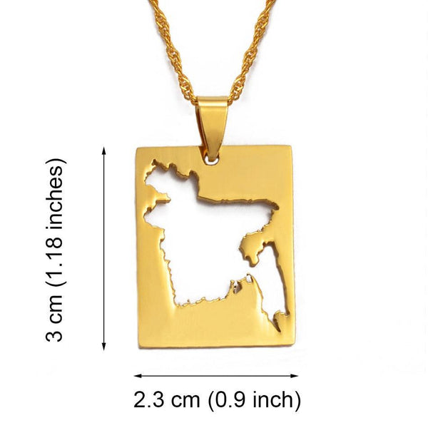 Bangladesh Map Necklace