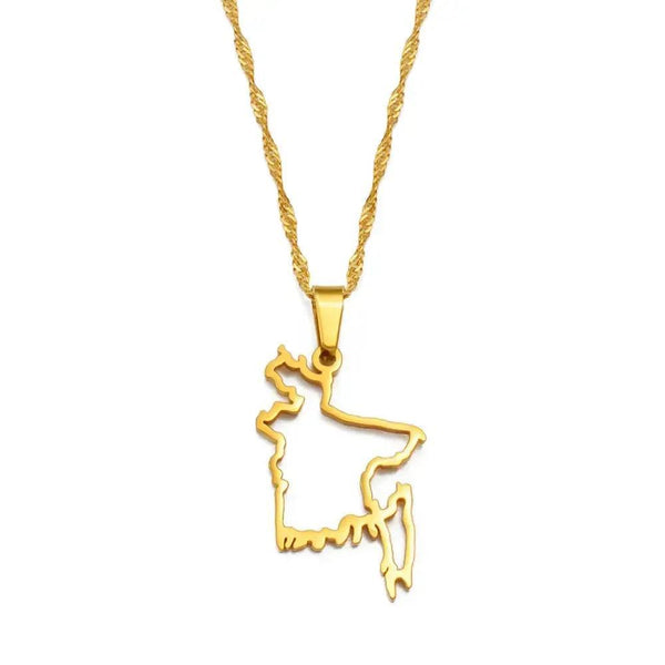 Bangladesh Map Necklace