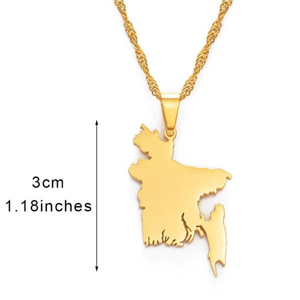 Bangladesh Map Necklace