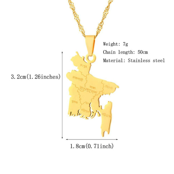 Bangladesh Map Necklace