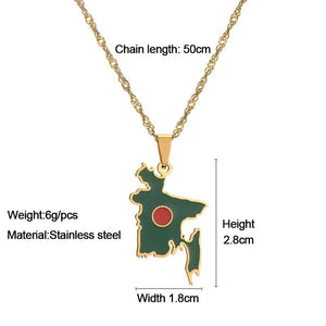 Bangladesh Map Necklace