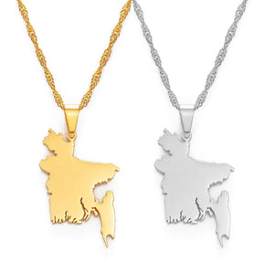 Bangladesh Map Necklace