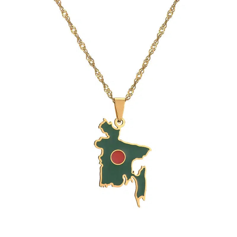 Bangladesh Map Necklace