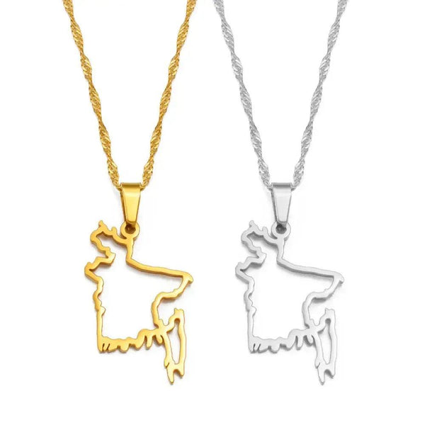 Bangladesh Map Necklace