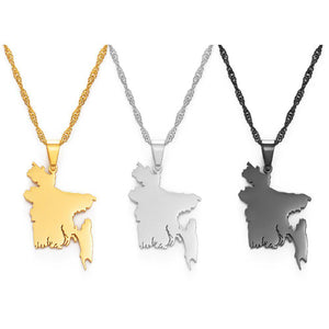 Bangladesh Map Necklace