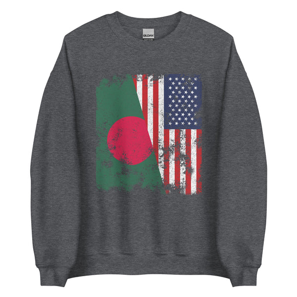 Bangladesh USA Flag - Half American Sweatshirt