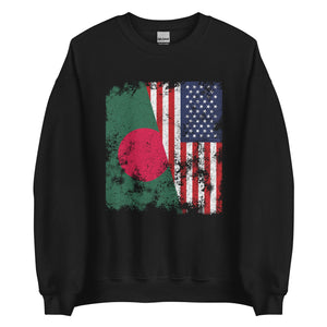 Bangladesh USA Flag - Half American Sweatshirt