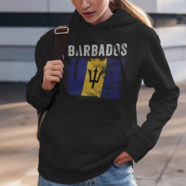 Barbados Flag Distressed Barbadian Flag Hoodie