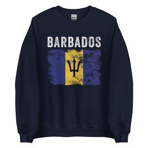 Barbados Flag Distressed Barbadian Flag Sweatshirt