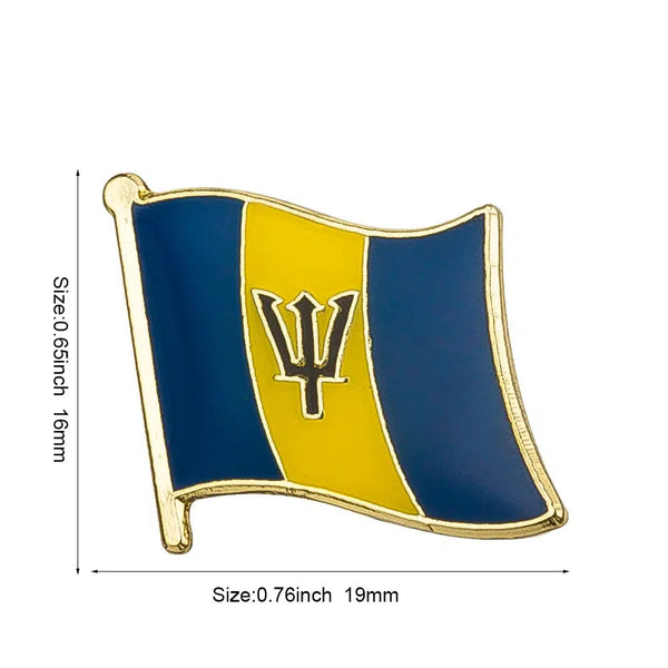 Barbados Flag Lapel Pin - Enamel Pin Flag