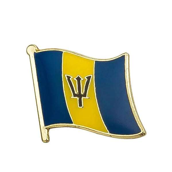 Barbados Flag Lapel Pin - Enamel Pin Flag