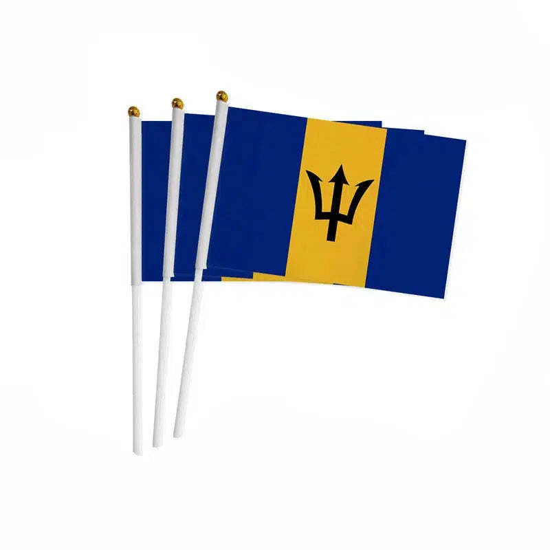 Barbados Flag on Stick - Small Handheld Flag (50/100Pcs)