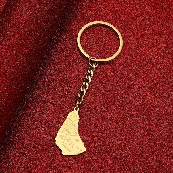 Barbados Map Keychain