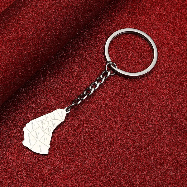 Barbados Map Keychain