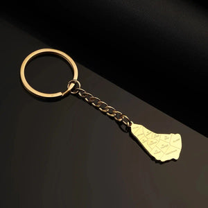 Barbados Map Keychain